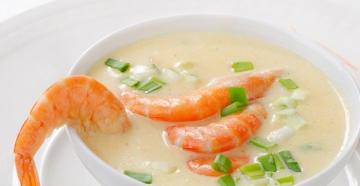Sup udang: resep Sup udang yang belum dikupas