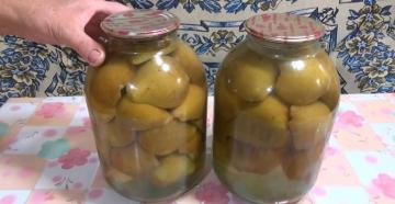 Step-by-step photo recipe for preparing canned whole pears in syrup for the winter